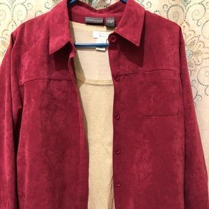 Faux Suede Button Down Shirt🌺